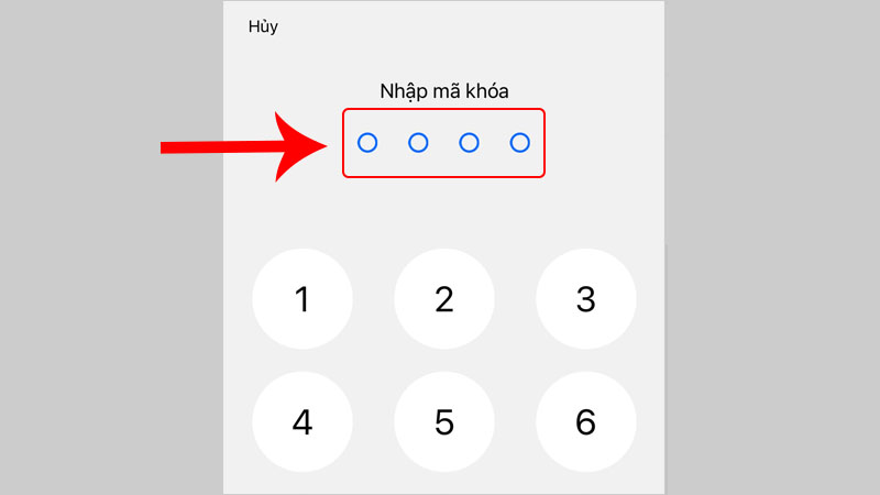 Nhập mã khóa để xác nhận xóa mật khẩu
