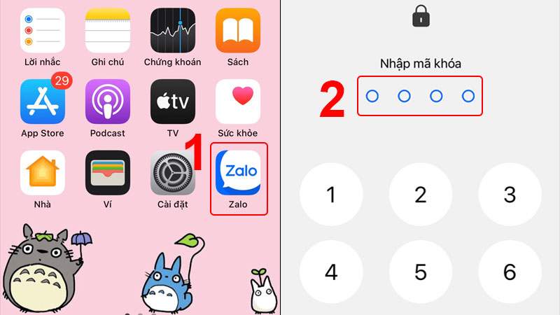 Nhập mật khẩu để mở ứng dụng Zalo Nhập mật khẩu để mở ứng dụng Zalo