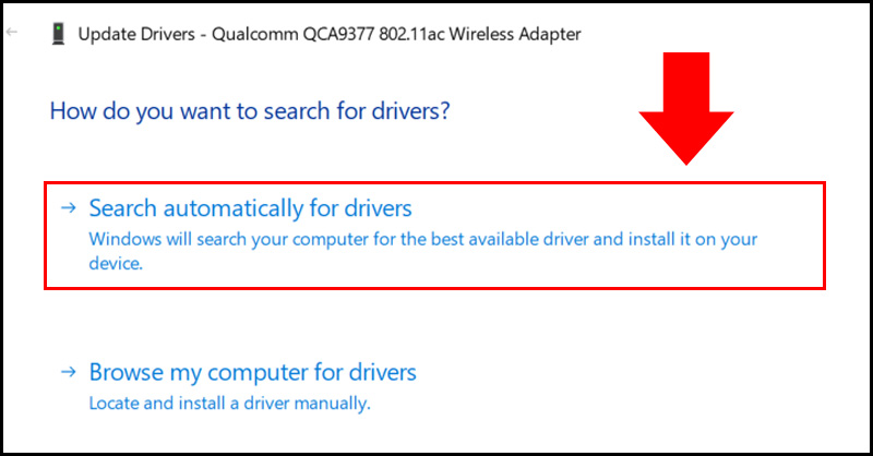 Click chọn Search automatically for drivers