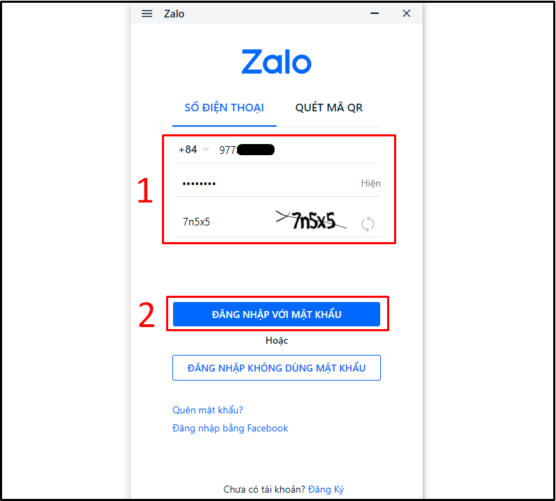 các bước đăng nhập tài khoản Zalo trên máy tính
