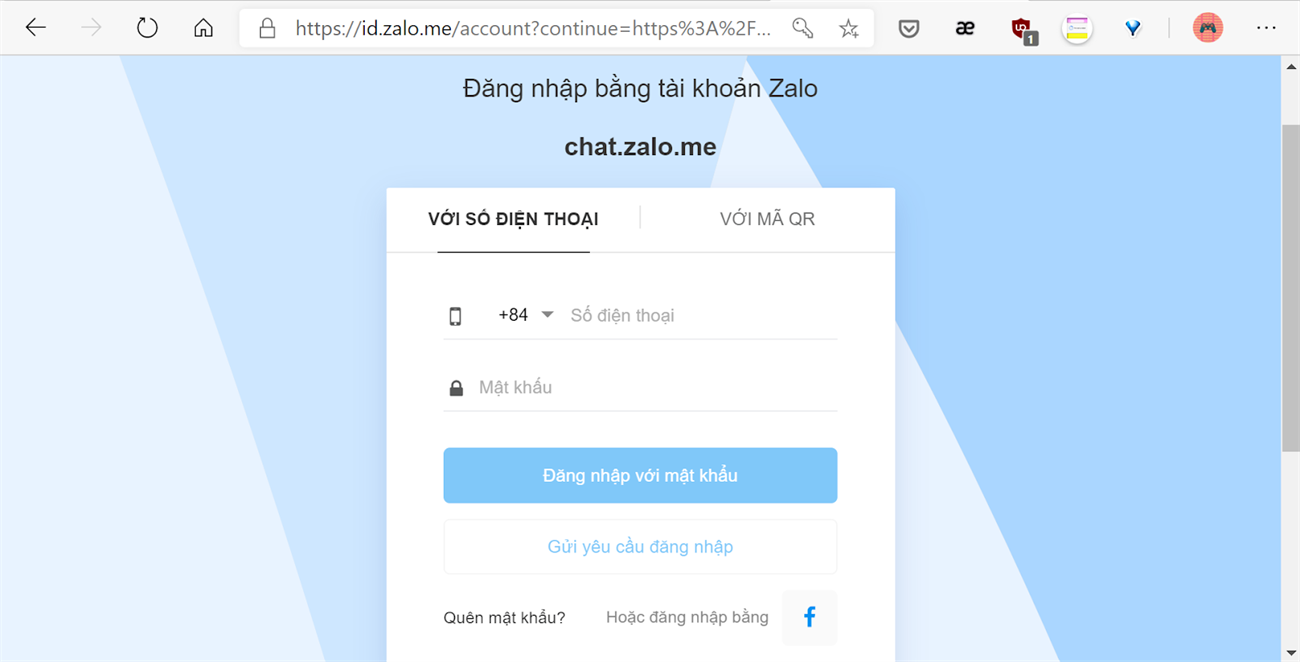 Zalo Web đăng nhập