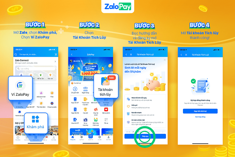 Sản phẩm Tài khoản tích lũy của Zalopay 2022 có gì hay? 3 Hướng dẫn từng bước mở Tài Khoản Tích Lũy ZaloPay
