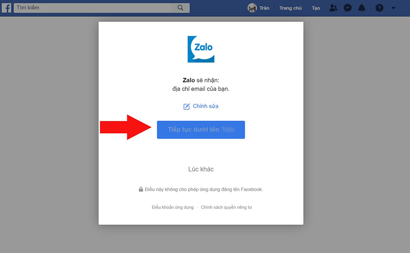 Cách đăng nhập Zalo trên máy tính bằng cách liên kết tài khoản Facebook